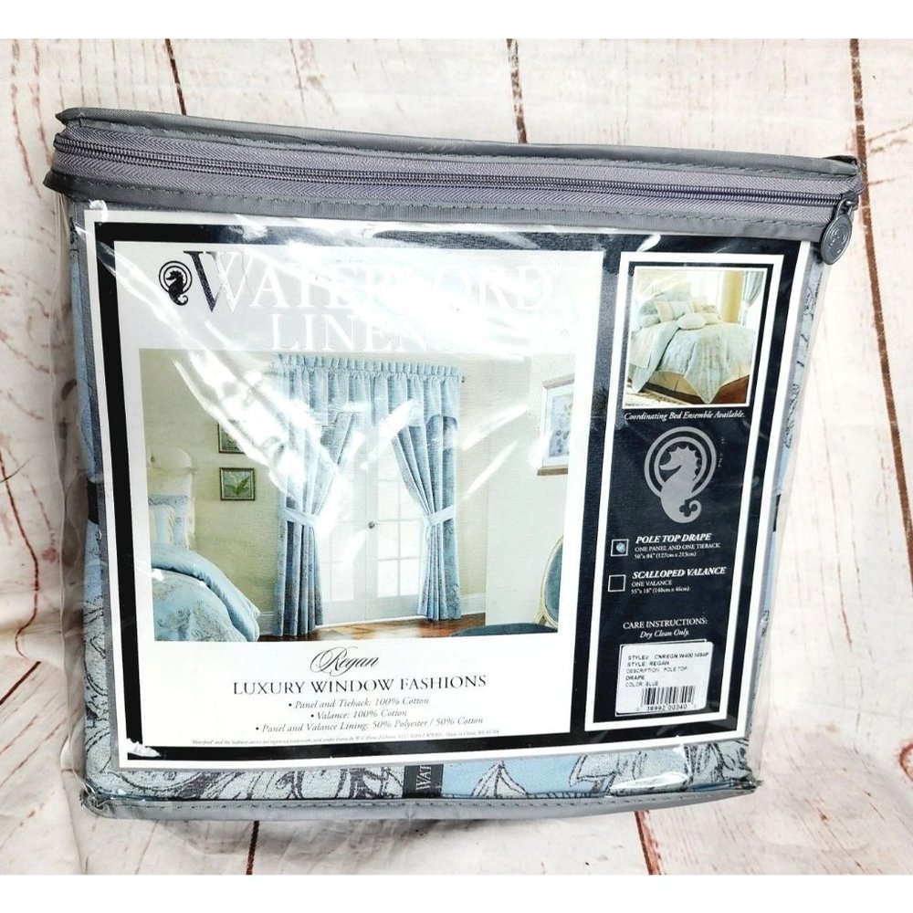 Waterford Linens By W-C Home Fashions Pole Top Drape 50"x84" One Panel & One Tie